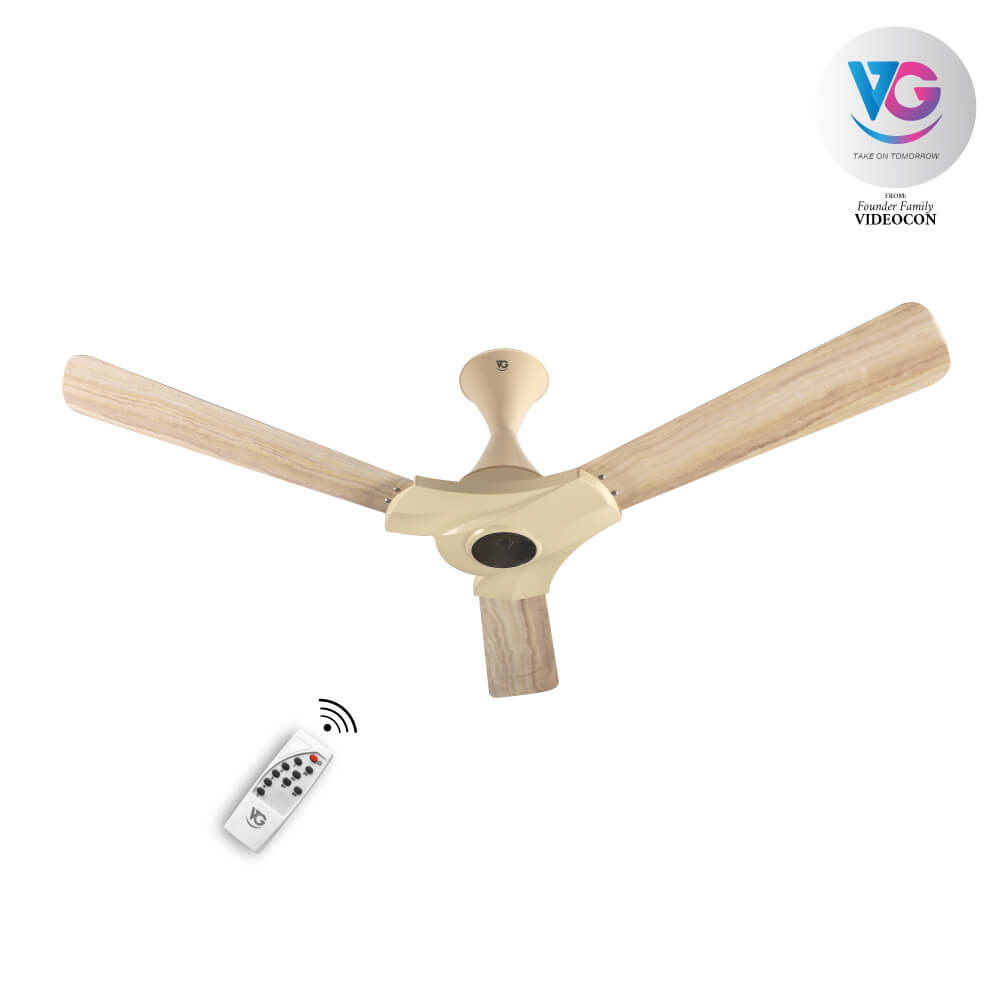 VG Green Breeze Plus BLDC Ceiling Fan With Remote (Ivory Glossy , Marble Texture)