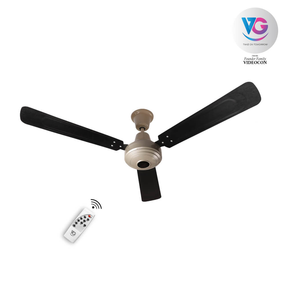 VG Green Breeze TXT BLDC Ceiling Fan with Remote(Rose Beige,Black leather texture)